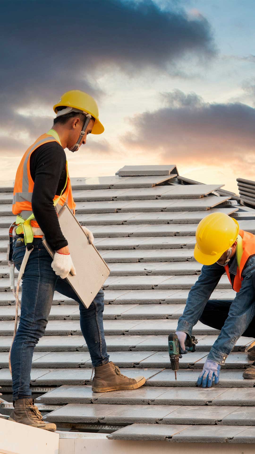 Roof repair technicians