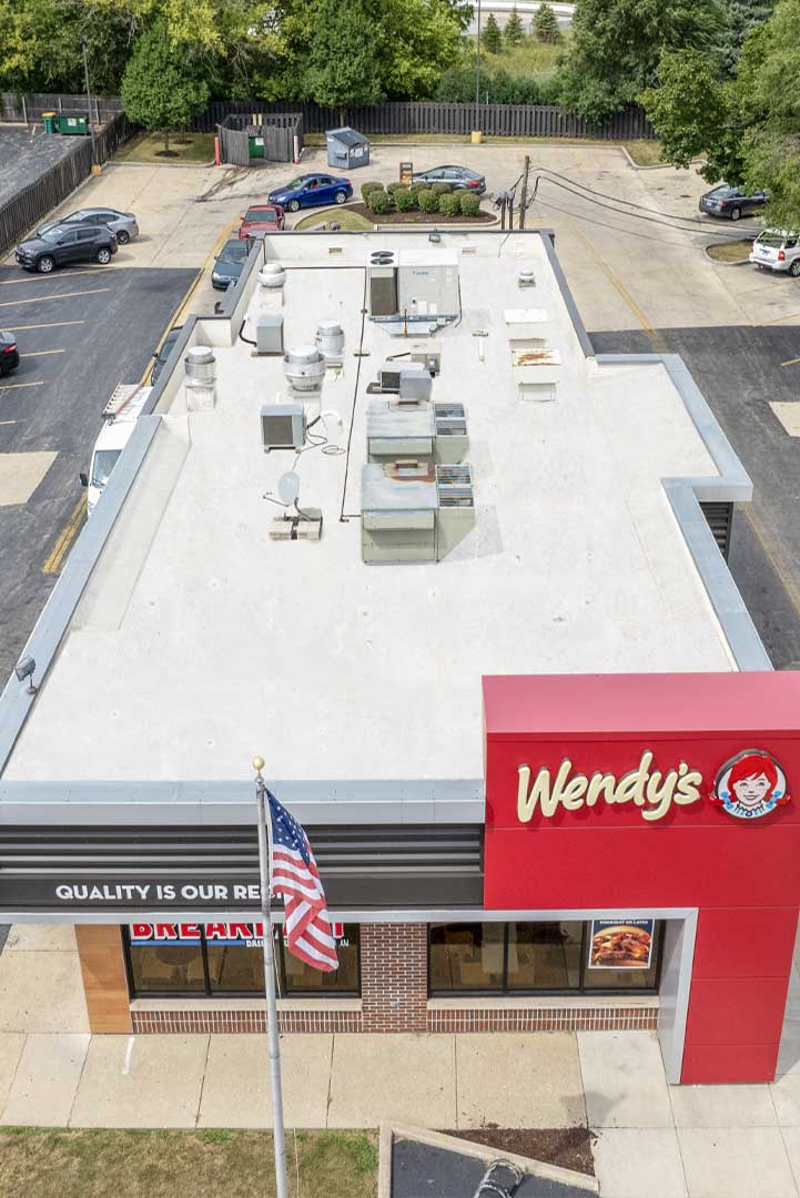 Wendy's restaurant commercial roofing project