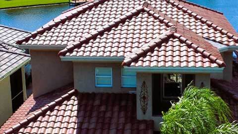 Completed Metal roof on a residential property in Naples, Florida